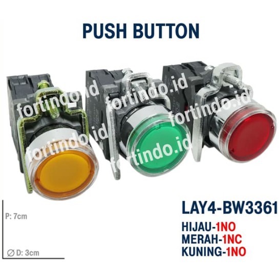 Iluminated Push Button LAY4-BW3361 LED MERK FORT