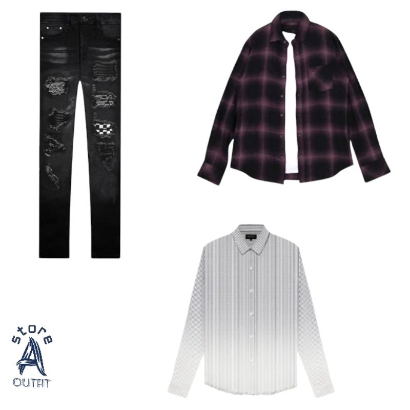 RUCAS GRAND COMBINATION BLACK JEANS S9/FLANNEL SURPRISES/SEASON 7 GRADIANT OXFORD