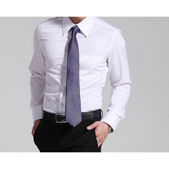 Kemeja Formal Pria Lengan Panjang Model Korea Kerah Tegak Kemeja Panjang Kantor Pria / Kerja / 73UKD