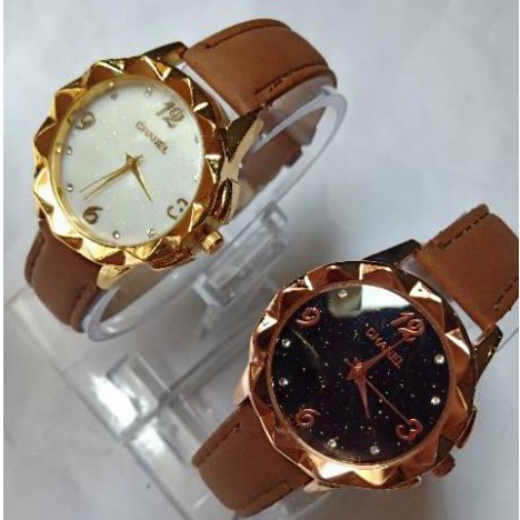 Jam tangan wanita kulit CHANEL KACA GERIGI Terbaru