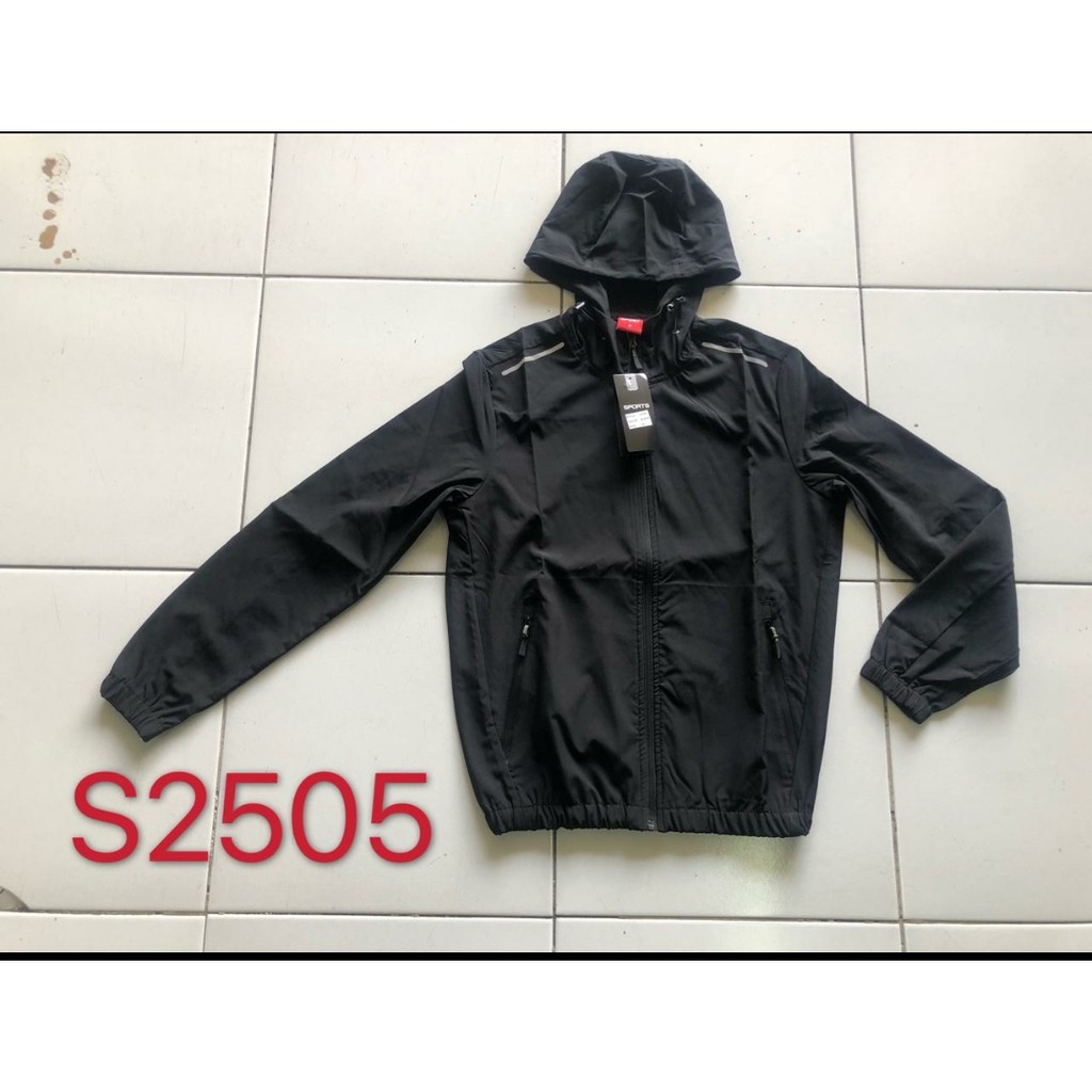 JAKET PARASUT OLAH RAGA RUNNING GYM FITNES POLOS-JAKET PARASUT MICRO IMPORT