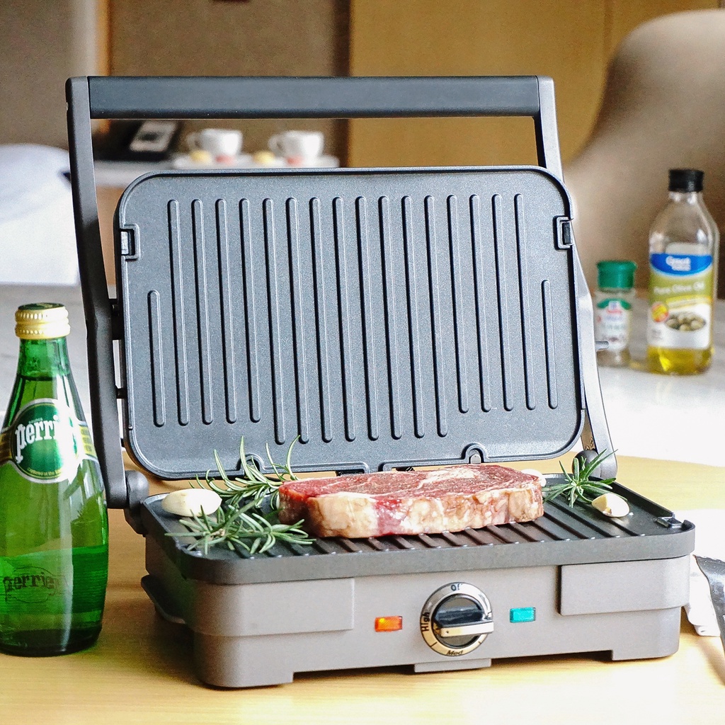 Cuisinart GR35E 1200W mesin steak Griddler Junior 4-in-1 Multifunctional Griddle, mesin steik, mesin