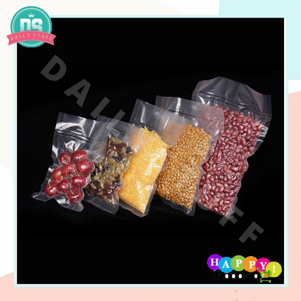 DS PV188 (17 x 25CM) Micron Food Grade Plastik Sealer Vakum Pembungkus Makanan Kering dan Basah