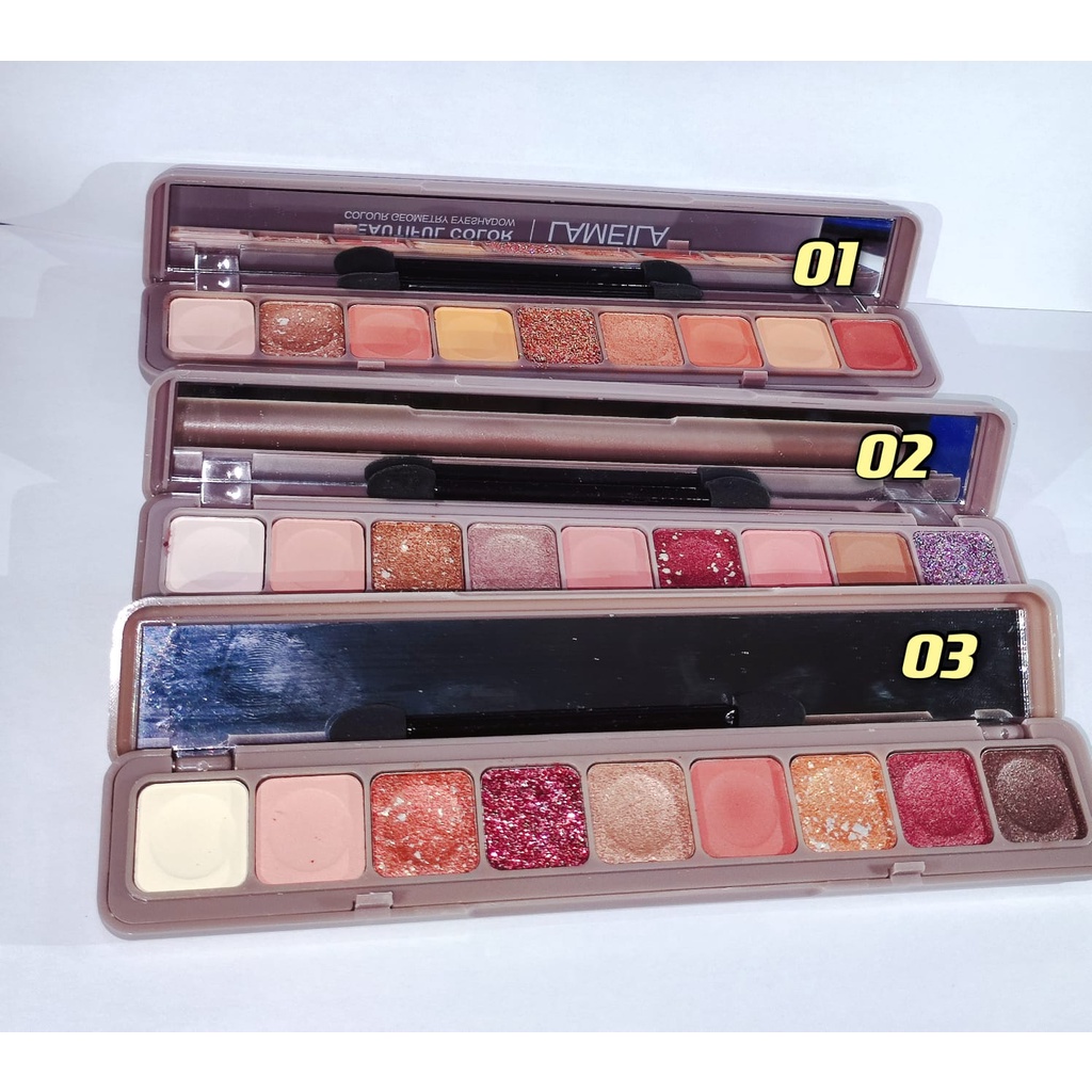 MakeUp Make Up Alat Kecantikan Eyeshadow LAMEILA Palette Matte and Glitter Eye Shadow Nude Shade Warna Matte