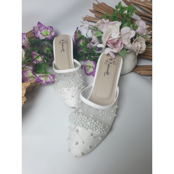 sepatu alisya putih cantik sepatu wedding cantik tinggi 7cm