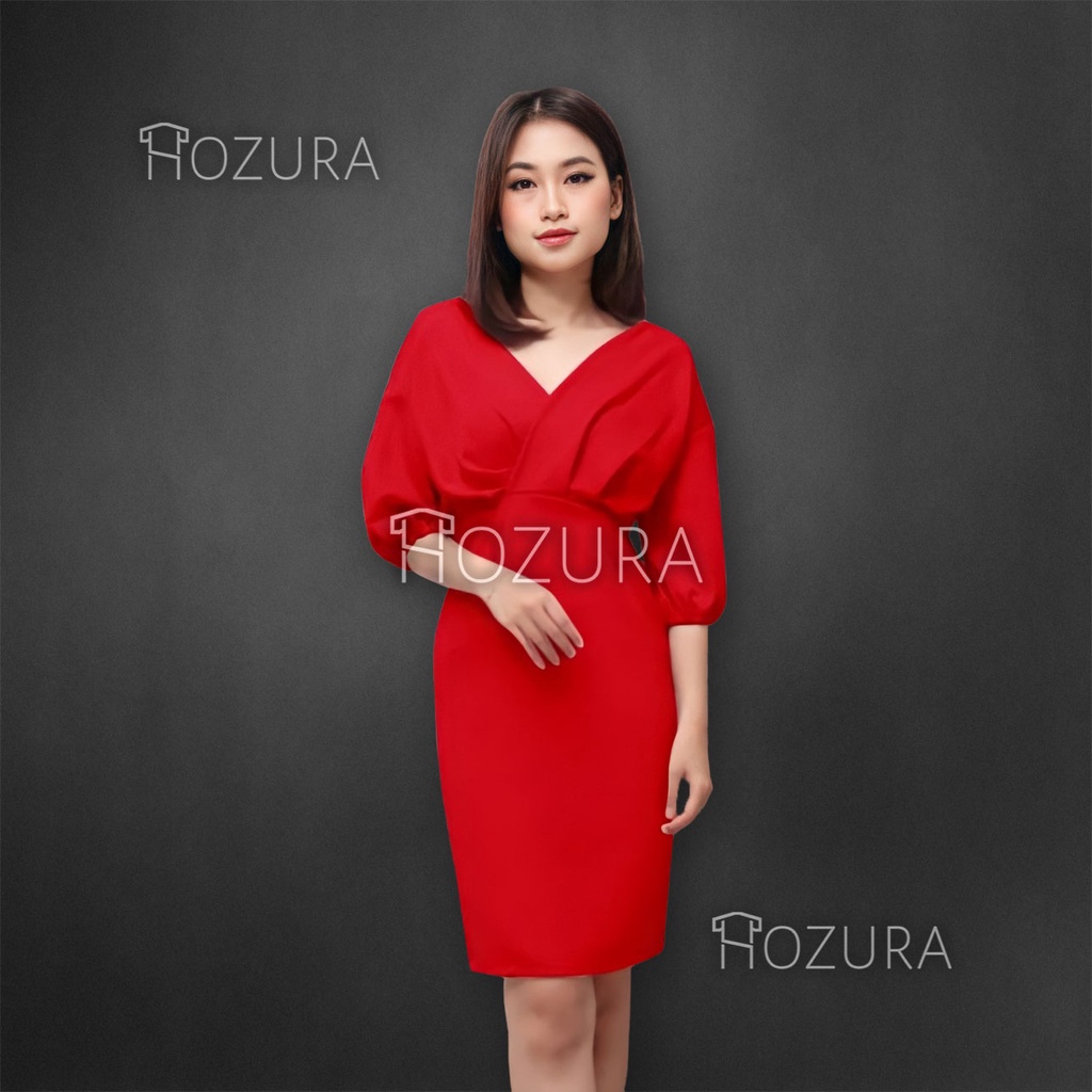 HOZURA - Dress Import Premium Elena - Dress Scuba - Dress Korea - Dress Import - EC 7897 - Dress Halterneck - Dress Bodycon Spaghetti Strap - fanny dress bodycone wedges premium - Atasan Wanita - Dress Midi Korean - Gaun Terbaru Murah COD Gratis Ongkir