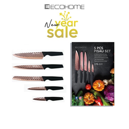 01 Ecohome 5pcs KNIFE SET Set Pisau Set Pisau Dapur EPS-339 terbaik