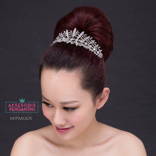 [STOK TERBATAS] HEADPIECE WEDDING MAHKOTA PENGANTIN HAIRBAND PUTIH SILVER MPM005