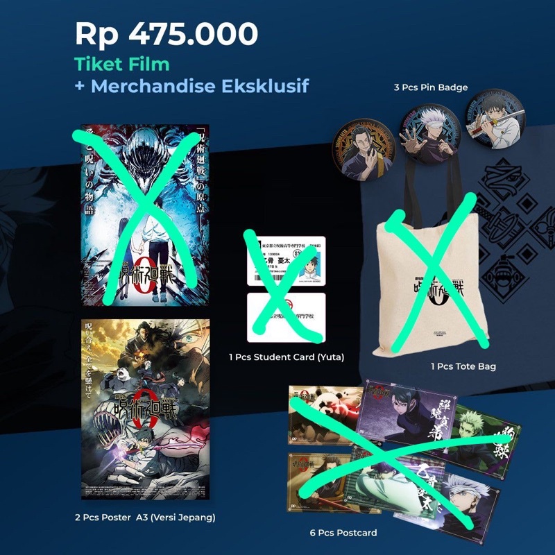 jujutsu kaisen 0 jjk0 fan screening merch