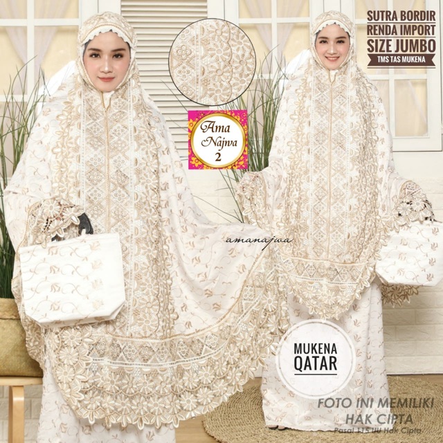 Qatar Mukena Sutra Bordir Renda Jumbo