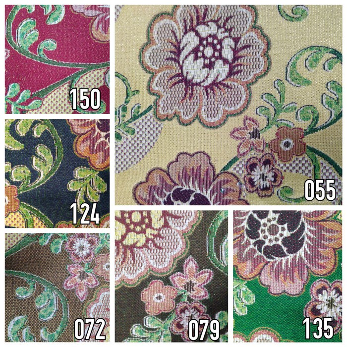 Kain Benang Emas Sofa / Kursi / Jok Motif Bunga Kembang - Floretta ~ sc437