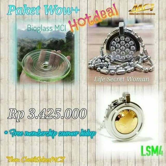 Paket wow Kalung pendant MCI + bioglas