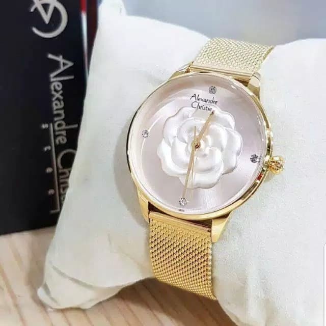 Jam tangan wanita Alexandre Christie AC 2723 AC2723 gold Original