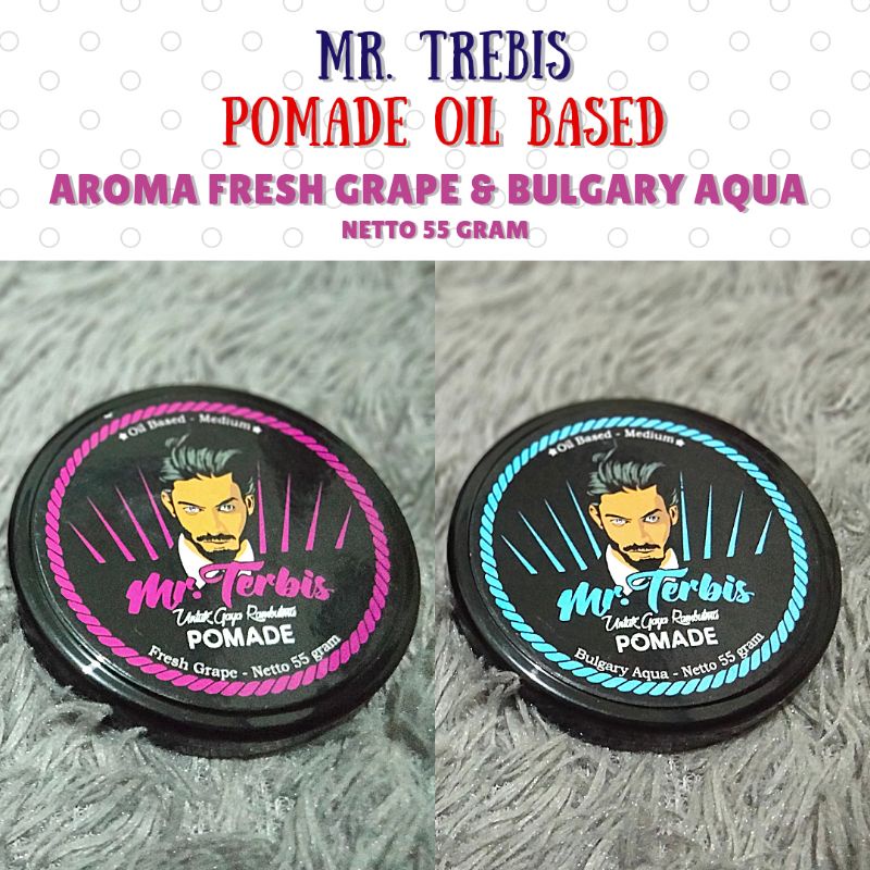 Pomade Oil Based Mr Trebis Paket 2 Pcs Free Sisir Saku