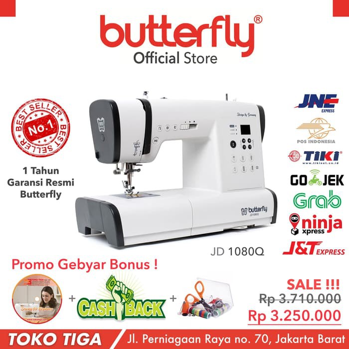 Mesin Jahit BUTTERFLY JD1080Q / JD 1080Q (Digital &amp; Computerised)