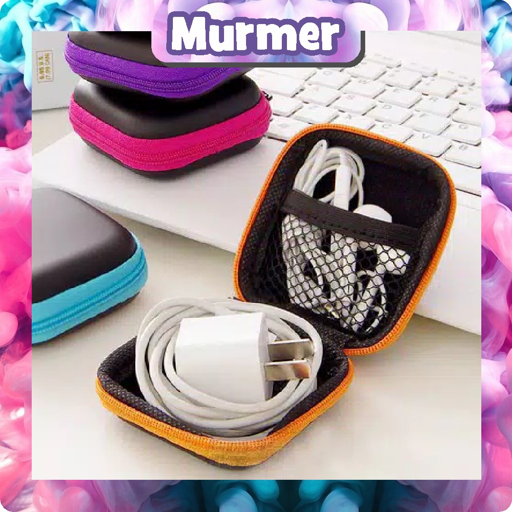 MurmerOfficial D014 Dompet Headset &amp; Koin Petak Charger Mini Head Set Penyimpanan Murah