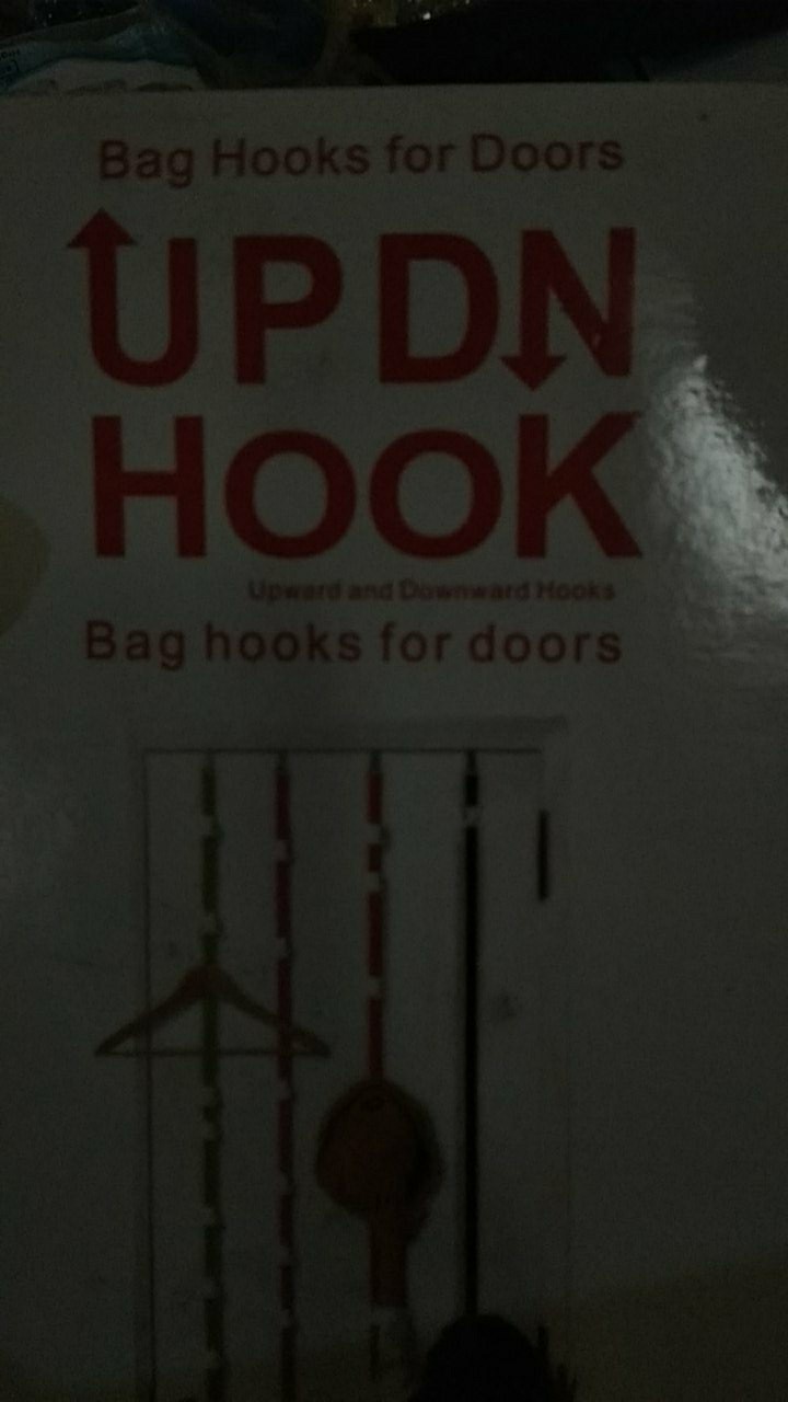 Up Dn Hook Hanger Gantungan Baju Tas Topi Pintu Rack Organizer Fashion Down Tali Bag Rumah Tangga