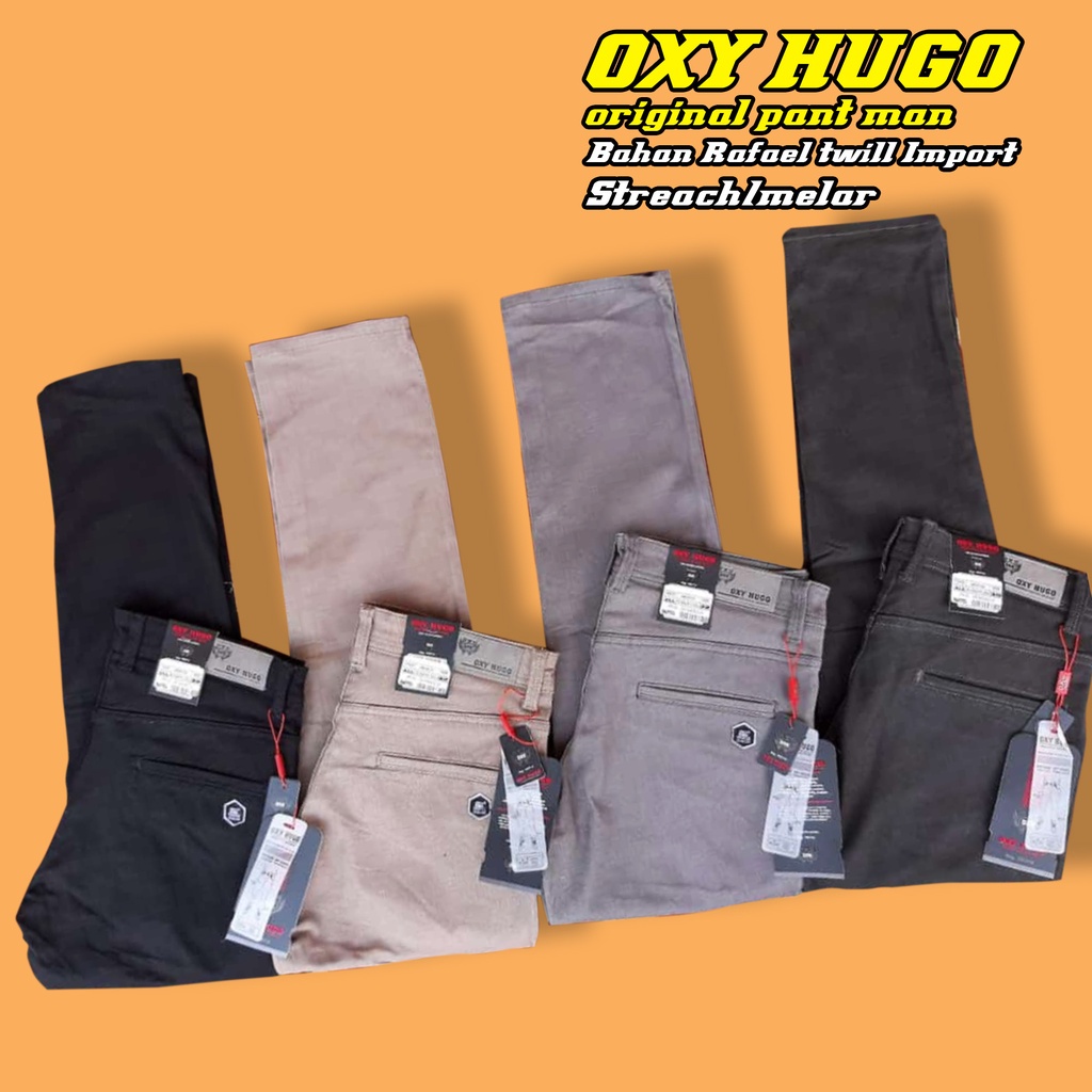 BISA (COD)/OXY HUGO Chinos Cardinal Slimfit Pria Original / Celana Chinos Oxy Hugo Trendy / Celana P