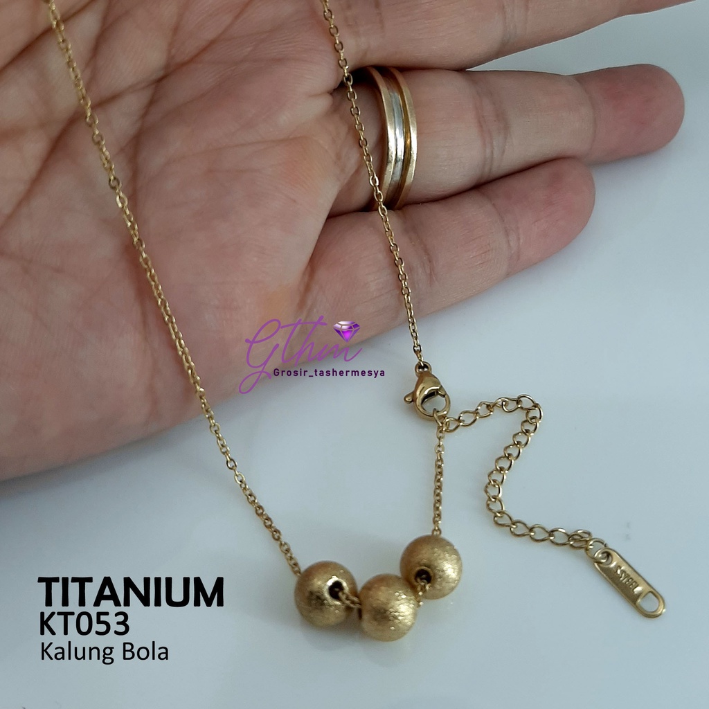 Kalung Wanita Bola Doff Titanium Stainless Steel Perhiasan Fashion Import Premium KT053 gthm