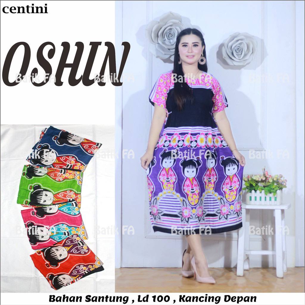 BATIK WANITA KEKINIAN DASTER BUSUI LENGAN PENDEK RAYON CENTINI ( HITPUT MONOCROM OSHIN DORRY SAKURA POLKA ) BUMIL KANCING DEPAN MURAH ADEM-CENTINI OSHIN