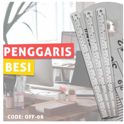 

PENGGARIS BESI 30 CM PERALATAN KANTOR Steel Ruler - Mistar Stainless