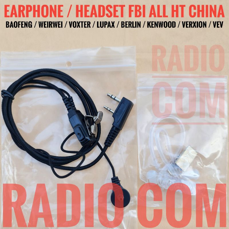 EARPHONE FBI HT WEIRWEI BAOFENG VOXTER LUPAX / HEADSET HT BAOFENG WEIRWEI VOXTER ERAPHONE PASPAMPRES