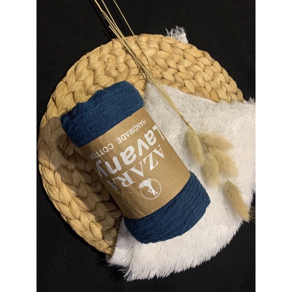 Pashmina crinkle cotton hijab pashmina kusut By:AZARA-Navy