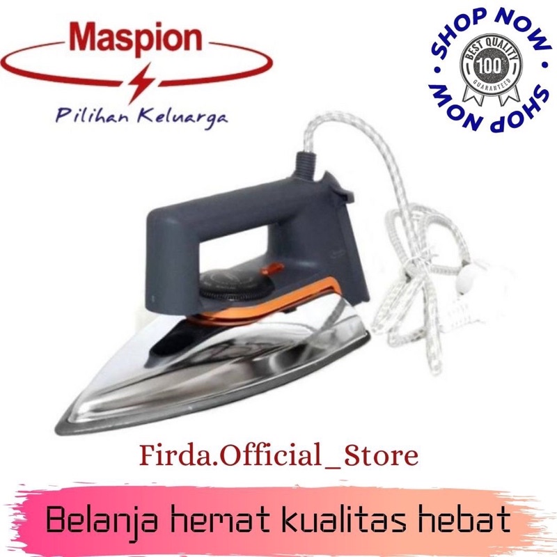 SETRIKA MASPION / DRY IRON HA110 / HA-110 / HA 110 [350 WATT] (GARANSI RESMI)