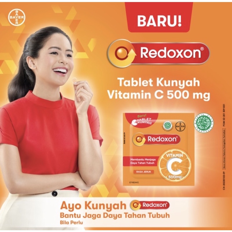 Redoxon chewable vitamin C 500 box 24 pcs ( tablet kunyah )