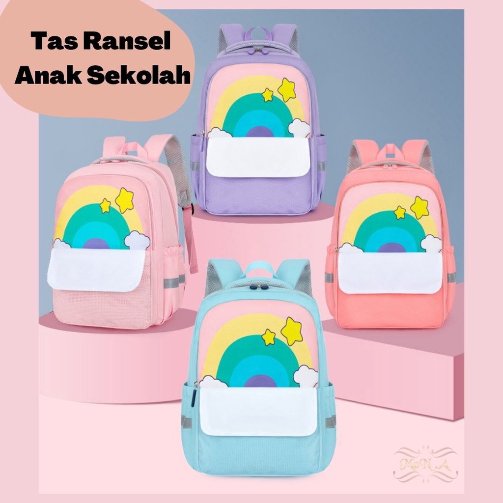 [MTOYS] Tas Ransel Anak Sekolah Keren Motif Pelangi Lucu Kualitas Import Premium -M0205