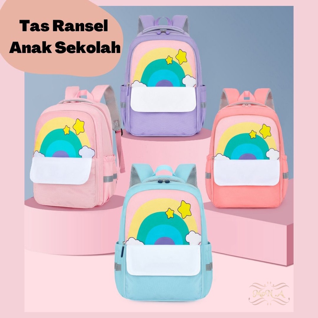 [MTOYS] Tas Ransel Anak Sekolah Keren Motif Pelangi Lucu Kualitas Import Premium -M0205