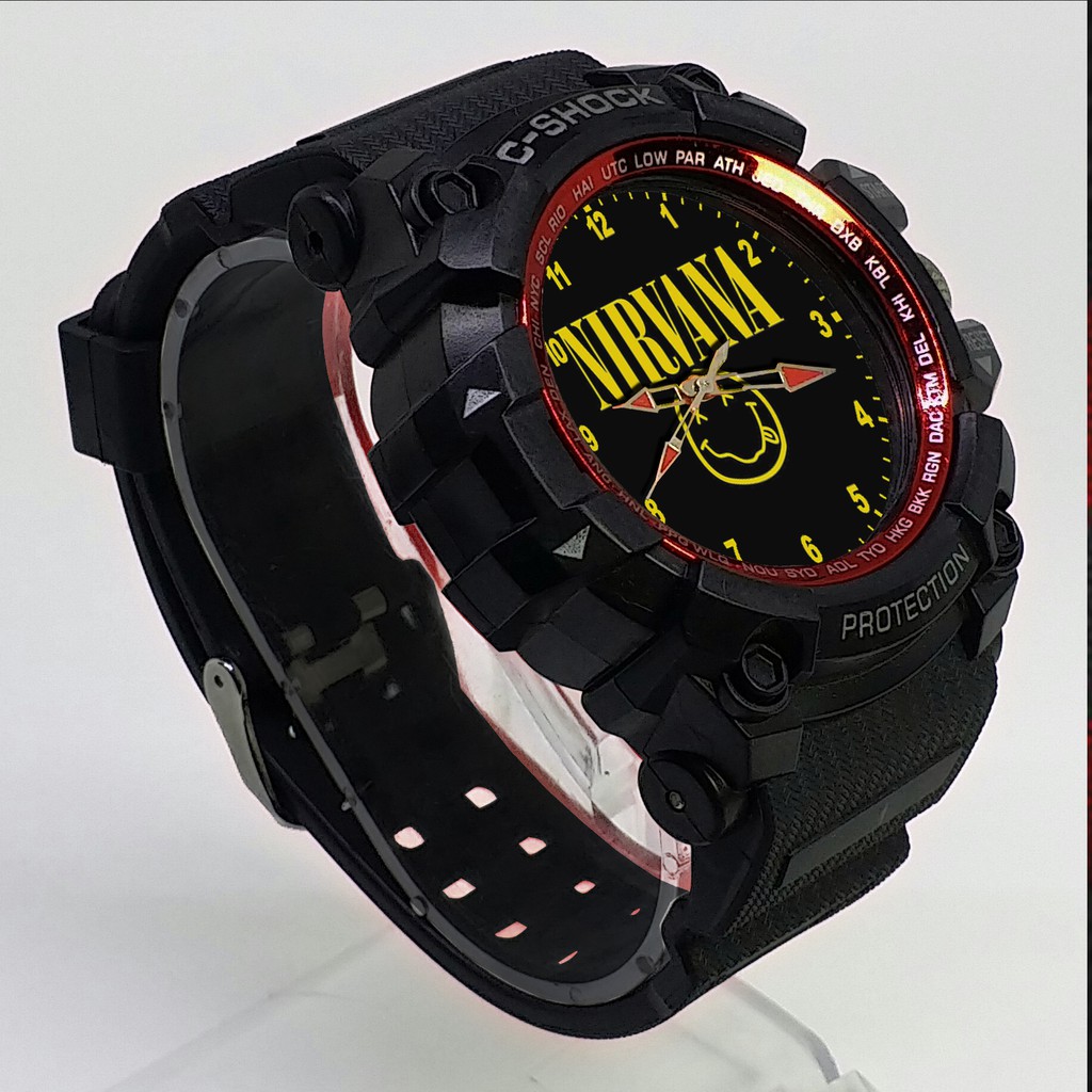 (ISTIMEWA BOSSQUE) JAM TANGAN NIRVANA LIST MERAH - EXCLUSIVE