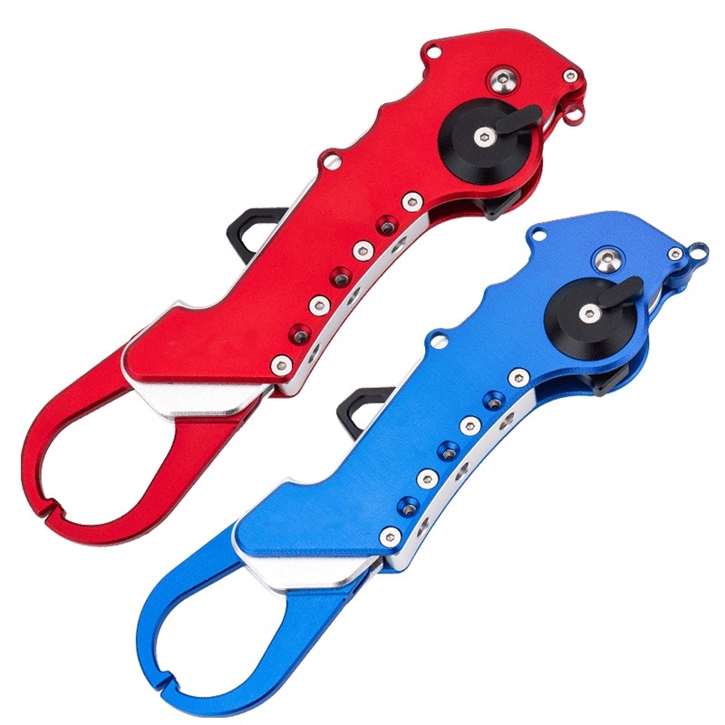 28.3Cm/182G Folding Fish Lip Gripper Foldable 18.5Cm Stainless Steel Fish Scales Professional Fish Holder Control Accessories Collapsible Portable Lightweight Aluminium Alloy Gripper Grip Tool