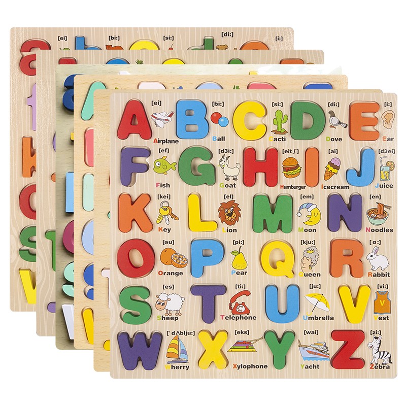 Papan puzzle Kayu Huruf dan Angka (+Gambar)