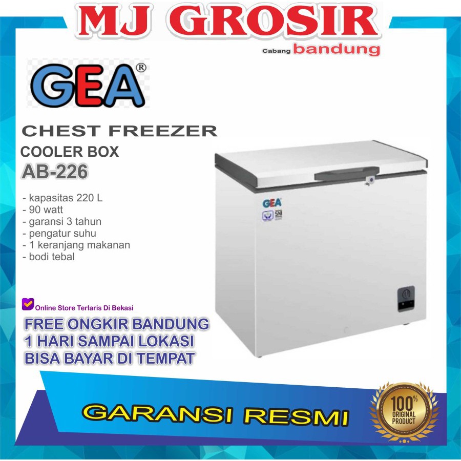 GEA AB 226 R CHEST FREEZER BOX 220 L LEMARI PEMBEKU 220 LITER BY GEA