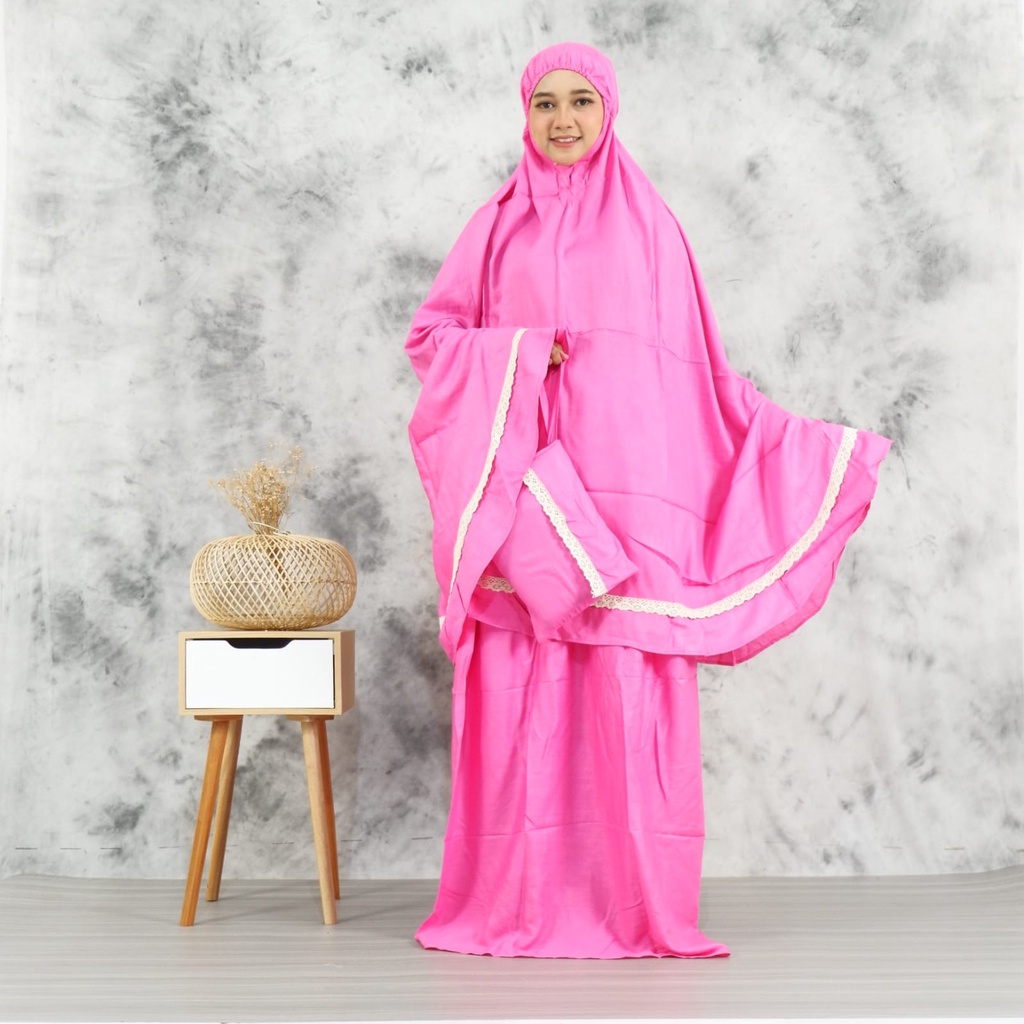 MUKENA POLOS RENDA REMPEL TEMURAH \COD\BYRDITMPT