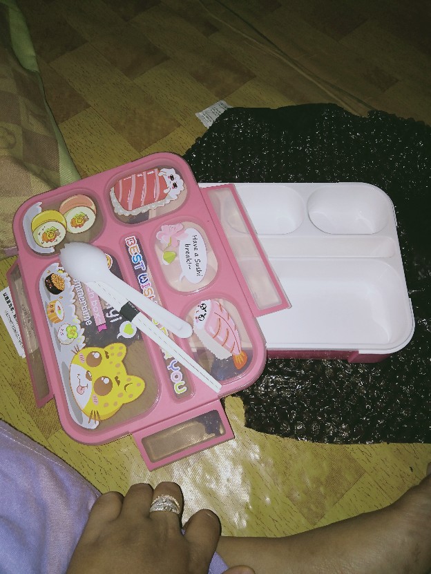 Sale Promo !! Lunchbox Yooyee 589 Pink Blue Bento 5 Sekat - Kotak Bekal Anti Tumpah