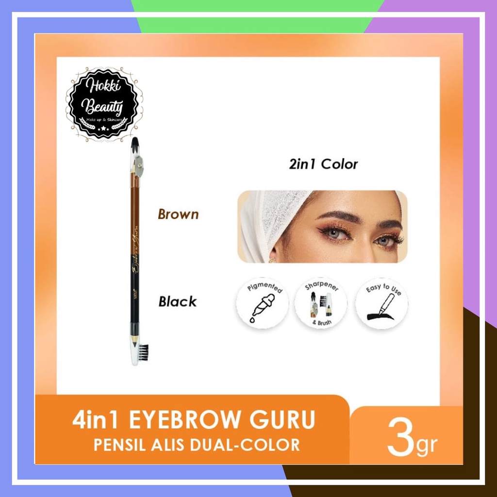 SALSA Pensil Alis 4in1 Eyebrow Guru / PENSIL ALIS 2 IN 1 HITAM COKLAT 1 LUSIN