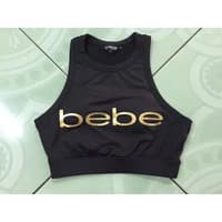 TBI Sport Bra Bebe Gold Black Import Sport Active Atasan Senam Gym Yoga Fitness Running Lari