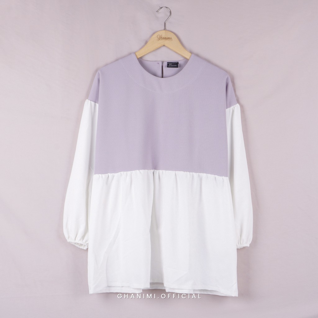 Ghanimi - Nuna Blouse / Polos Two Tone-Smoke