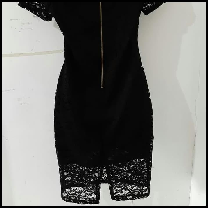 7Q1R Dress Pesta Brokat Hitam Baju Terusan Wanita J0Ft