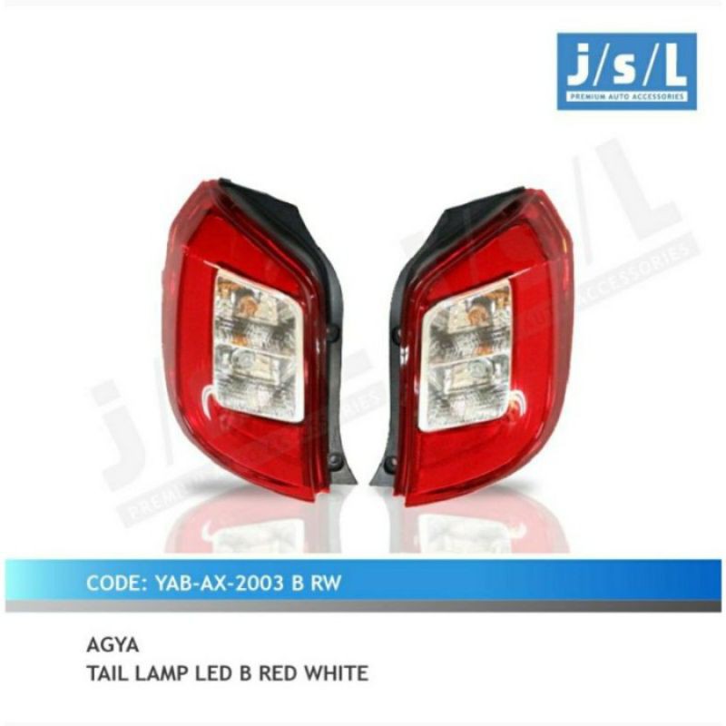 stop lamp LED Agya Ayla tipe A B ( red smoke , red white , clear , smoke ) jsl - SMOKE