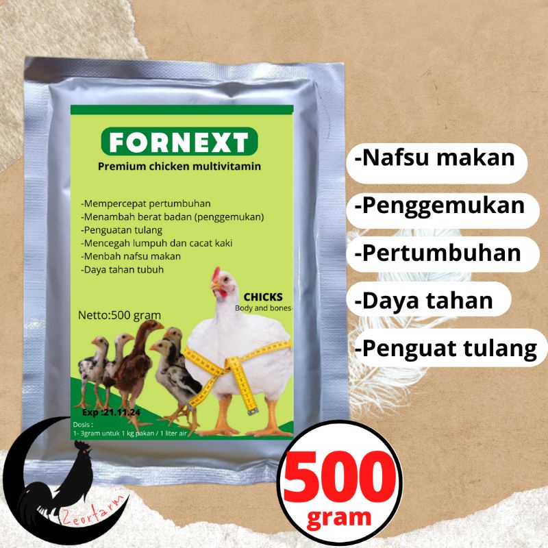 fornext mulfivitamin pemacu pertumbuhan ayam zeorfarm