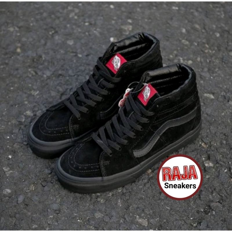 SEPATU WOLF X VANS AUTHENTIC FULL BLACK HITAM POLOS WHITE PUTIH OLDSKOOL ERA SK8-Hi Slipon Checkerboard