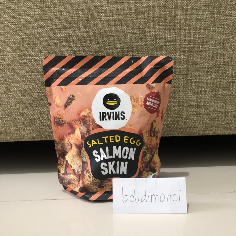 Jual Irvins Salted Egg Salmon Skin Keripik Kulit Salmon Snack Import ...