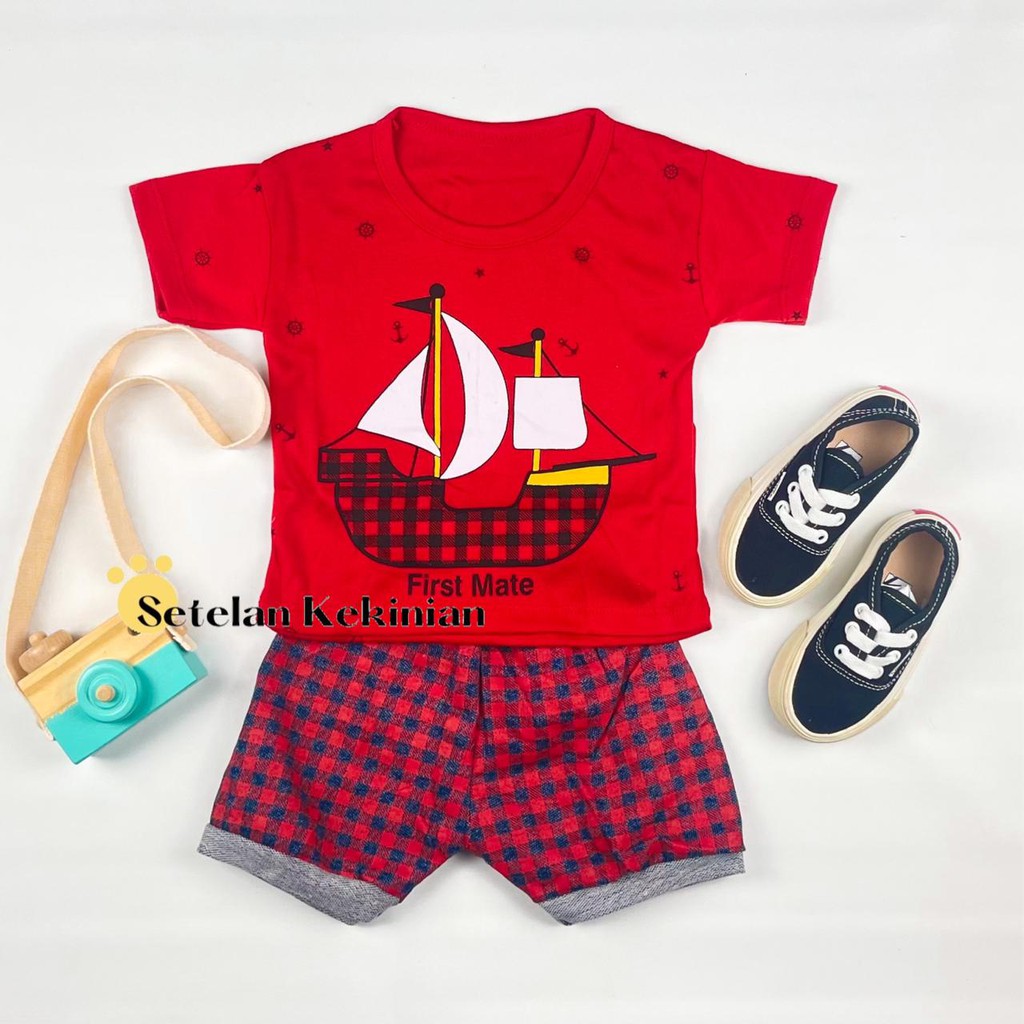 Set Baby Boy Murah Setelan Anak Laki Laki 6_12bulan Kaos Anak 1thn Gambar Kartun Lucu Trendy COD