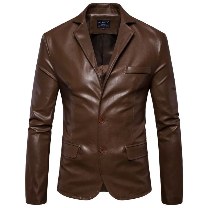 blazer kulit pria asli original domba garut-jas kantor