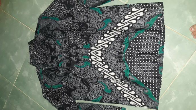 Couple Copel Batik, Baju Couple Pasangan, Set Keluarga Ibu Anak Dan Ayah Motif Dimensi Abu