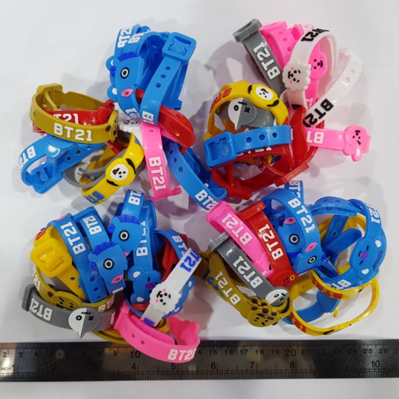 Gelang Karet BT21 BTS Sabuk Per Lusin Grosir