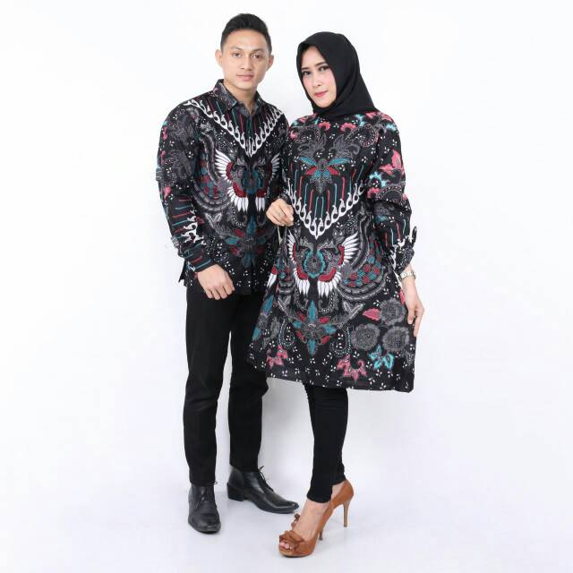 Couple tunik batik motif burung cendrawasi